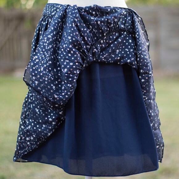 Kate Spade Night Sky Dot Skirt Rich Navy Size 8 - Picture 7 of 12